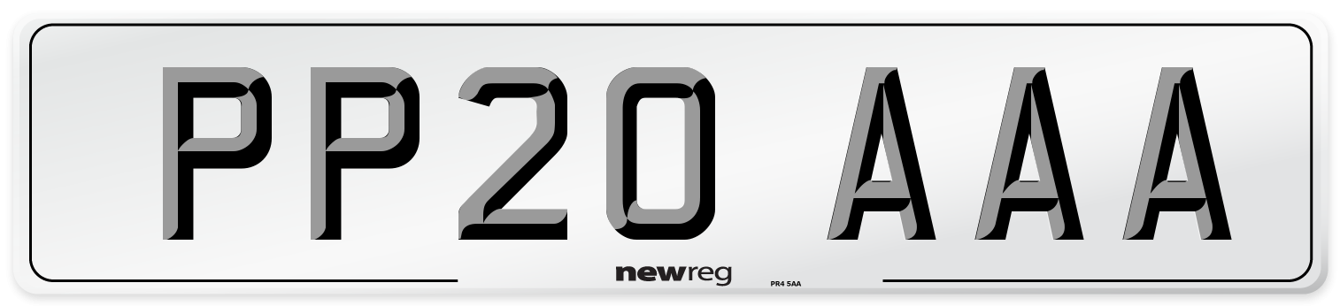 PP20 AAA Number Plate from New Reg